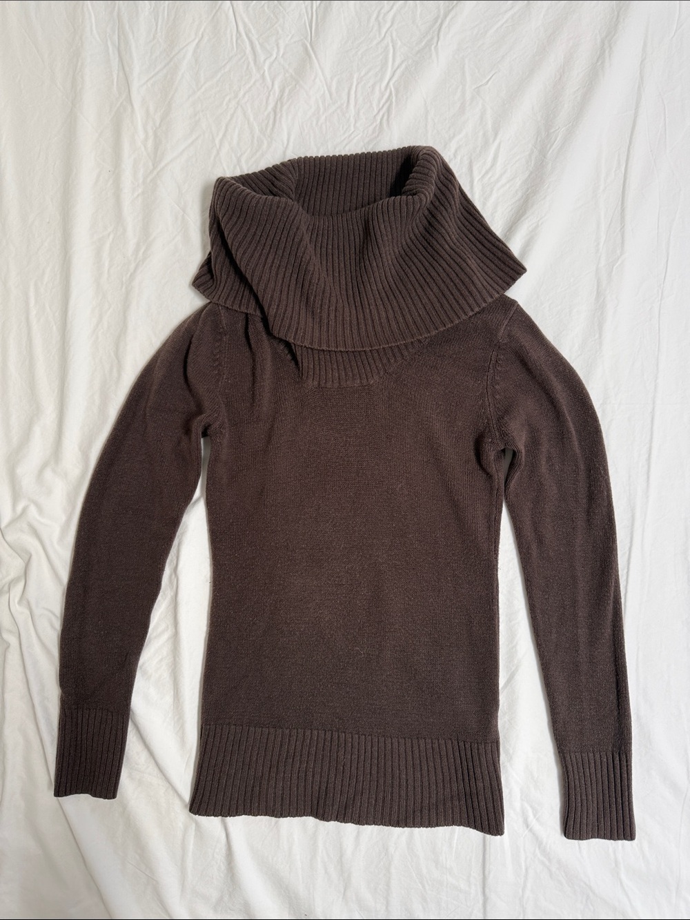 H&M Dark Brown Turtleneck Cowl Sweater - Women Sz S